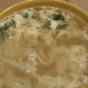 大葉と玉子の中華スープ